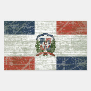 BANDEIRA DA REPÚBLICA DOMINICANA RECTANGULAR STICKER