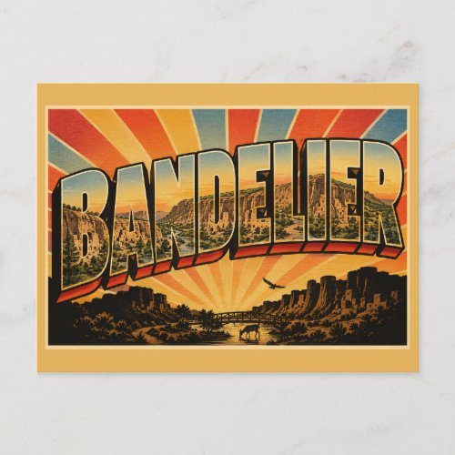 Bandelier New Mexico Canyon Cliff Dwellings Art Postcard