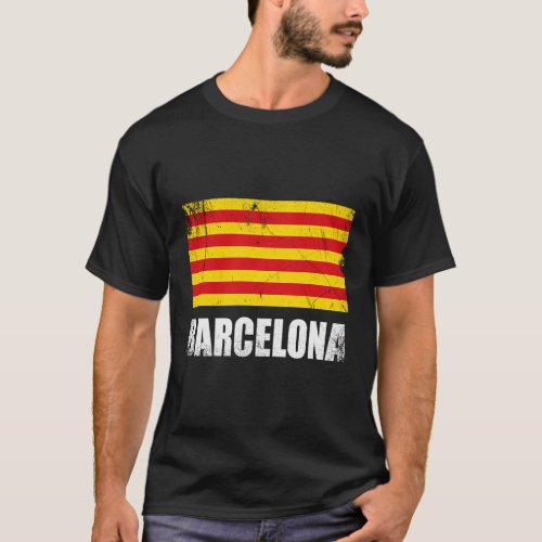 Bandera Barcelona Travel Tourist Catalonian Flag T_Shirt