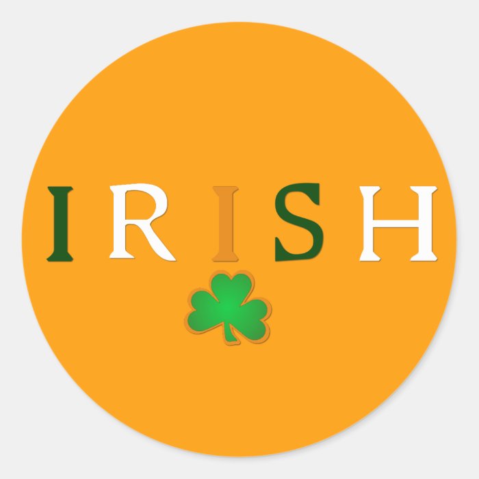 Bandera coloreada irlandesa con diseño del trébol pegatinas redondas de