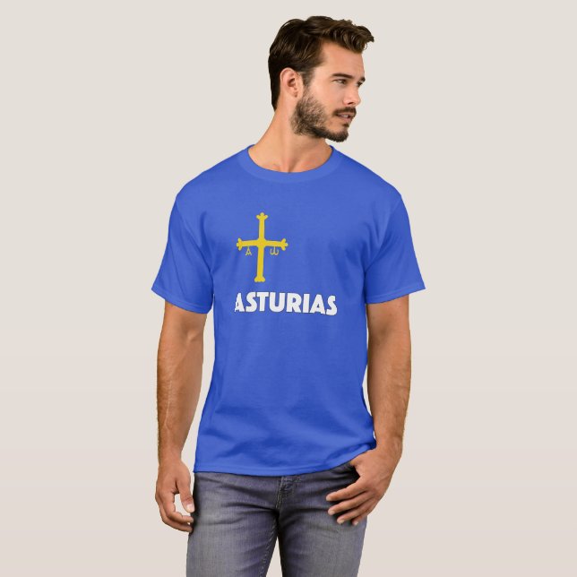 Bandera De Asturias Camiseta - Asturias Flag T-Shirt (Front Full)