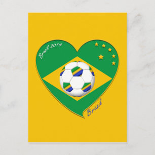Bandera de BRASIL FÚTBOL de campeones del mundo Postcard