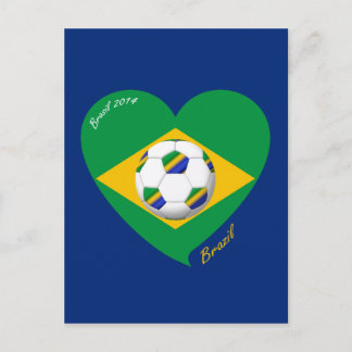 Bandera de BRAZIL FÚTBOL equipo nacional 2014 Postcard