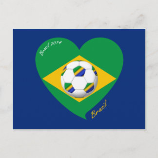 Bandera de BRAZIL FÚTBOL equipo nacional 2014 Postcard