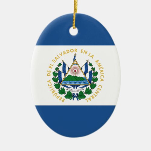 Bandera de El Salvador Ceramic Ornament