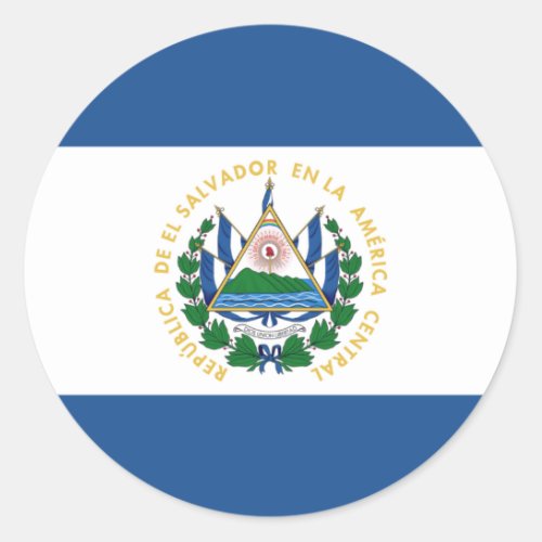 Bandera de El Salvador Classic Round Sticker