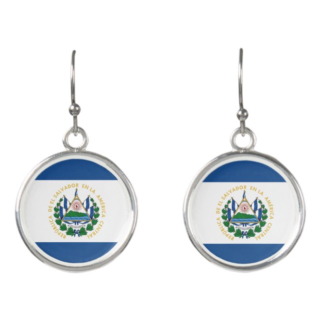 Bandera de El Salvador Earrings (Front)