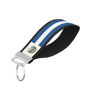 Bandera de El Salvador Wrist Keychain