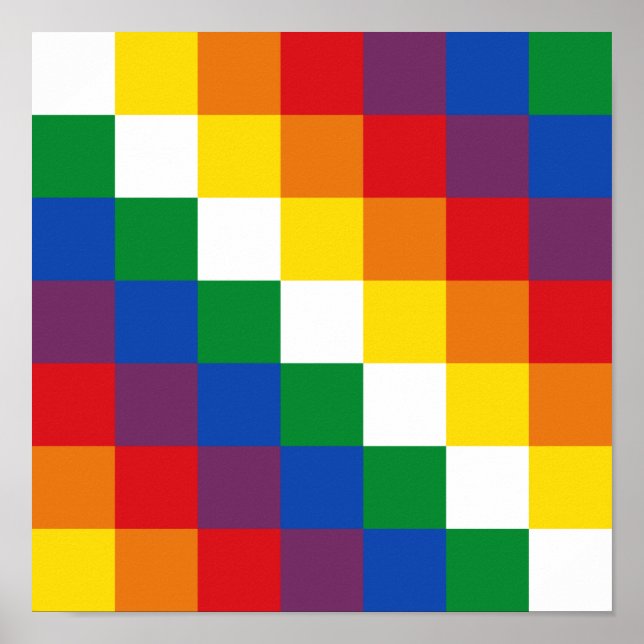 Bandera de la Wiphala Andes Qulla Suyu Flag Poster (Front)