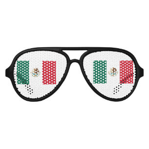 Bandera de México - Flag of Mexico - Mexican Flag Aviator Sunglasses