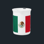 Bandera de Mexico National flag Mexicanos Beverage Pitcher<br><div class="desc">The flag of Mexico is a vertical tricolor of green, white, and red with the emblem in the center of the white stripe. "The Oath to the Flag: Flag of Mexico! Legacy of our heroes, symbol of the unity of our parents and our siblings. We promise to always be loyal...</div>