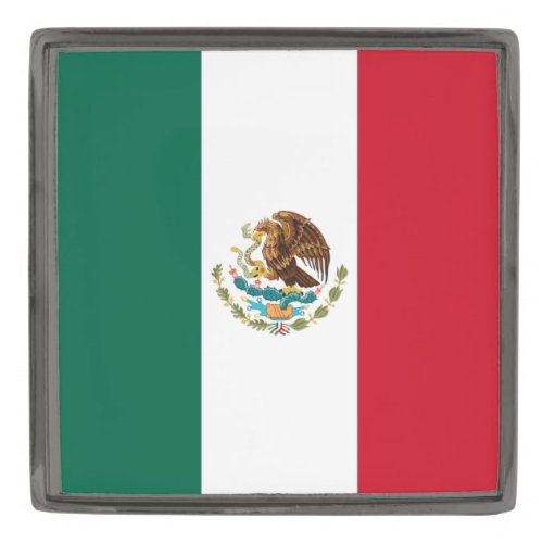 Bandera de Mexico National flag Mexicanos Gunmetal Finish Lapel Pin