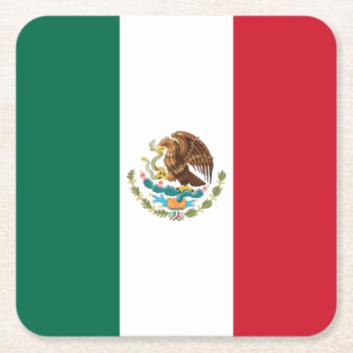 Bandera de Mexico National flag Mexicanos Square Paper Coaster