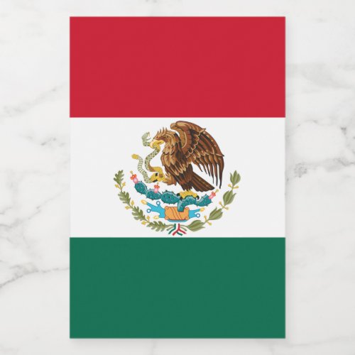 Bandera de Mexico National flag Mexicanos Wine Label