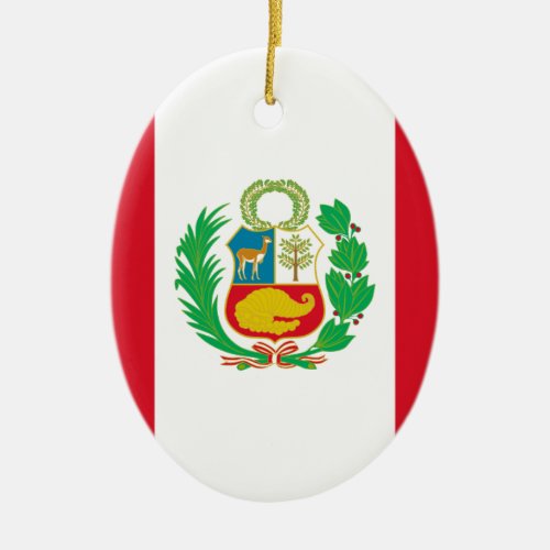 Bandera del Per _ Flag of Peru Ceramic Ornament