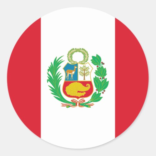 Bandera del Per _ Flag of Peru Classic Round Sticker