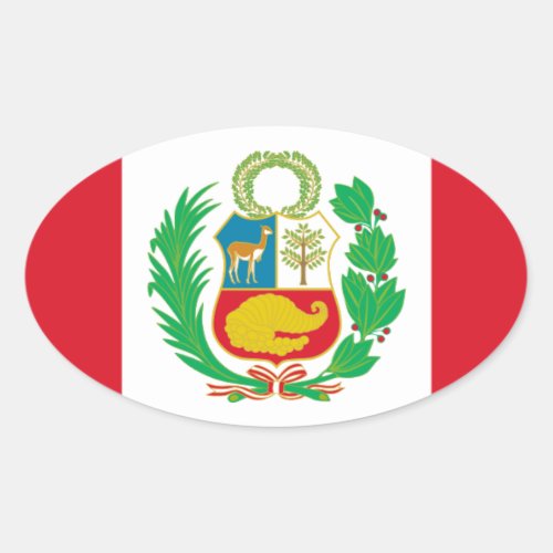 Bandera del Per _ Flag of Peru Oval Sticker