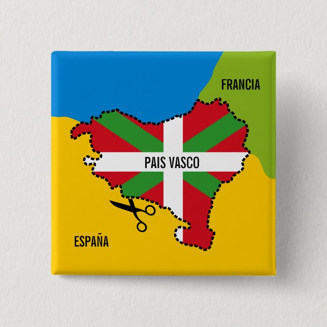 Bandera Ikurriña, independencia por el país vasco, Button (Front)