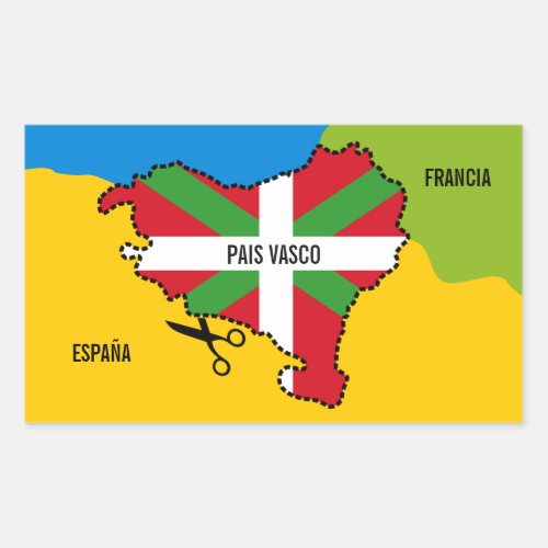 Bandera Ikurria independencia por el pas vasco Rectangular Sticker