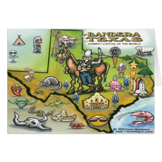 Bandera TEXAS Map Cards (Front Horizontal)