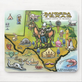 Bandera TEXAS Map Mouse Pad