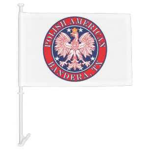 Bandera Texas Polish American Eagle Car Flag
