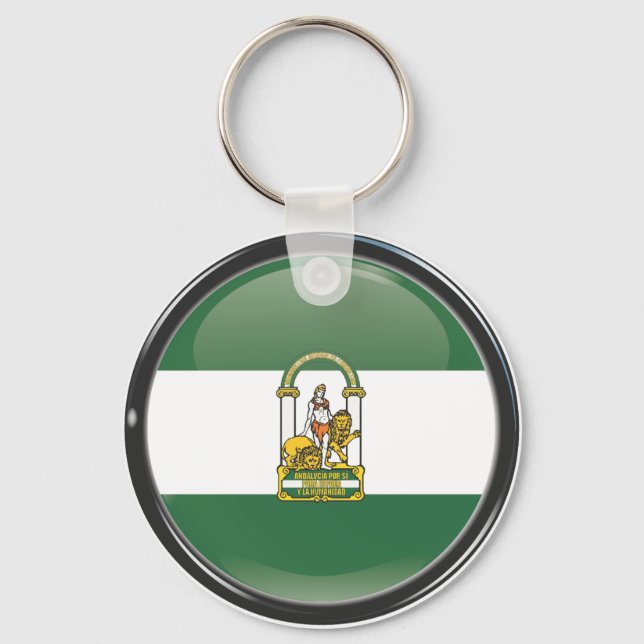 Bandera y escudo de Andalucía Keychain (Front)