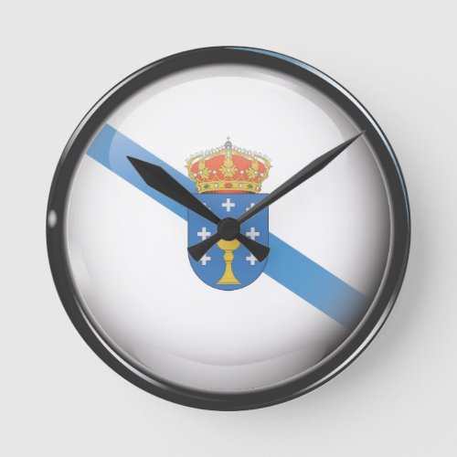 Bandera y escudo de Galicia Round Clock