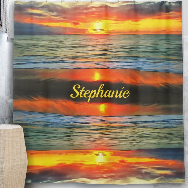 Banderas Bay Sunset 1738 Shower Curtain (Creator Uploaded)