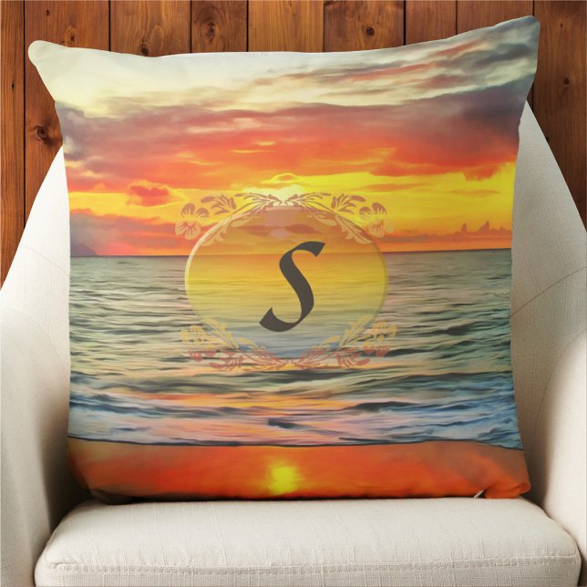 Banderas Bay Sunset 1738 Throw Pillow (Creator Uploaded)