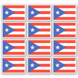 Banderas Boricua Puerto Rican Flag 6"x6" Stickers