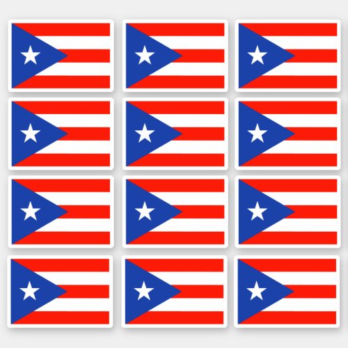 Banderas Boricua Puerto Rican Flag 6x6 Stickers