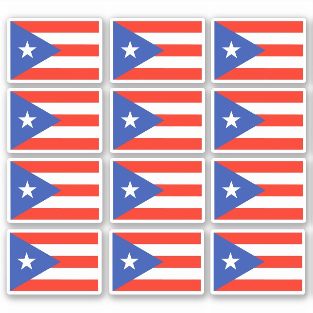 Banderas Boricua Puerto Rican Flag 6"x6" Stickers (Front)