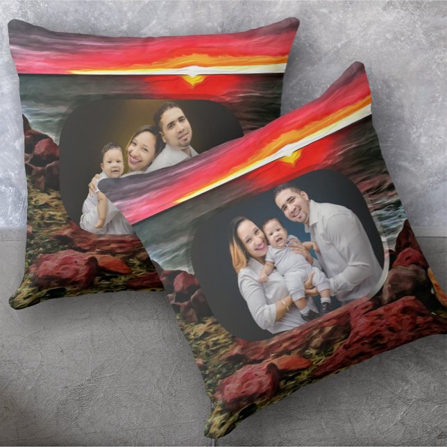 Banderas Family Sunset 914 Throw Pillow (Creator Uploaded)