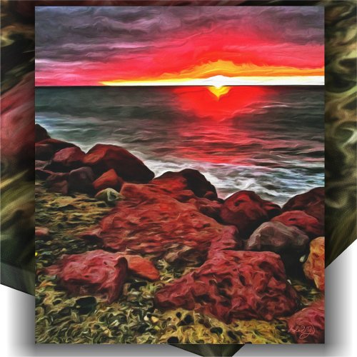 Banderas Rocky Sunset 914 Art Canvas Print