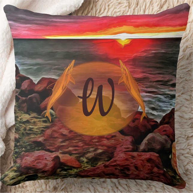 Banderas Rocky Sunset 914 Throw Pillow (Creator Uploaded)