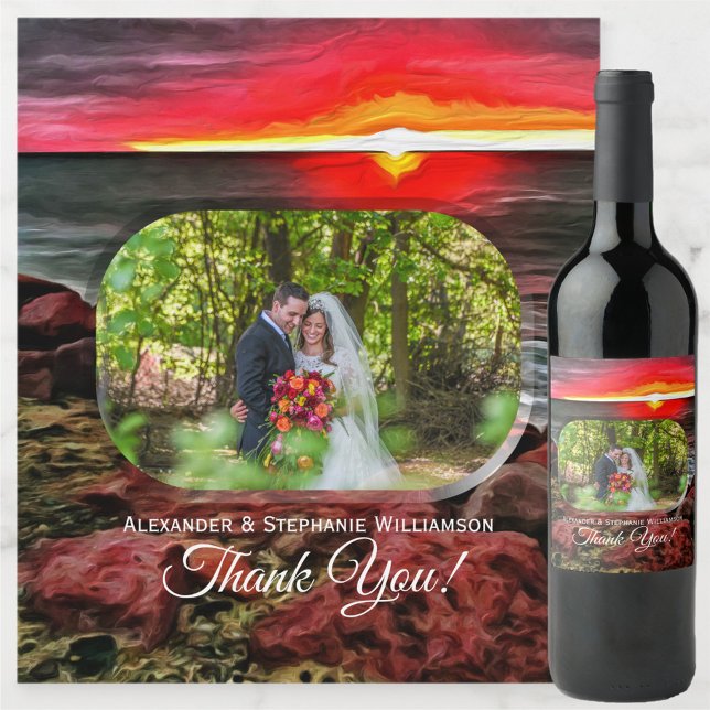 Banderas Rocky Sunset Thank You 914 Wine Label (Creator Uploaded)