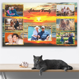 Banderas Sunset Family Collage 1738 Art Canvas Print