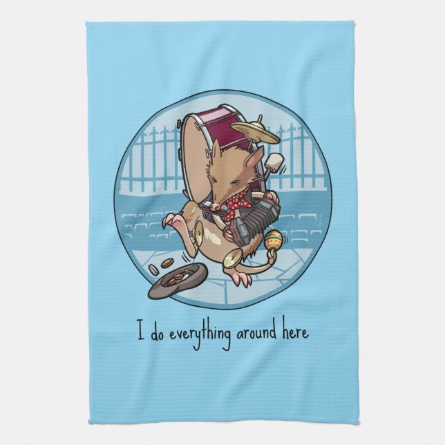 Bandicoot I Do Everything Around Here One Man Band Kitchen Towel (Vertical)