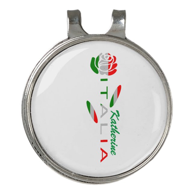Bandiera d'Italia Rosa Personalized Golf Hat Clip (Front)