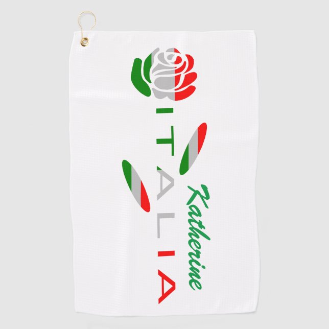 Bandiera d'Italia Rosa Personalized Golf Towel (Front)