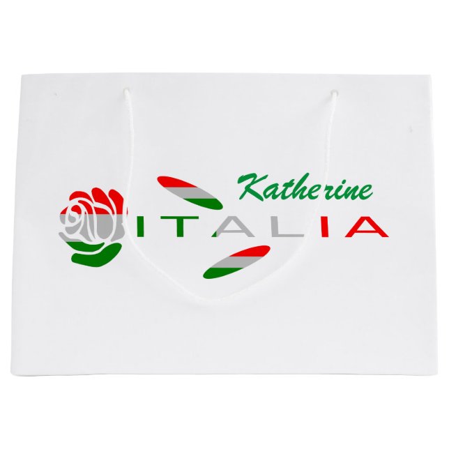 Bandiera d'Italia Rosa Personalized Large Gift Bag (Front)