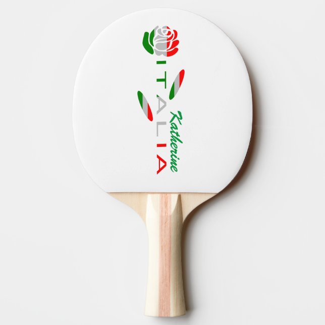 Bandiera d'Italia Rosa Personalized Ping Pong Paddle (Back)