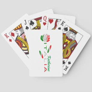 Bandiera d'Italia Rosa Personalized Poker Cards