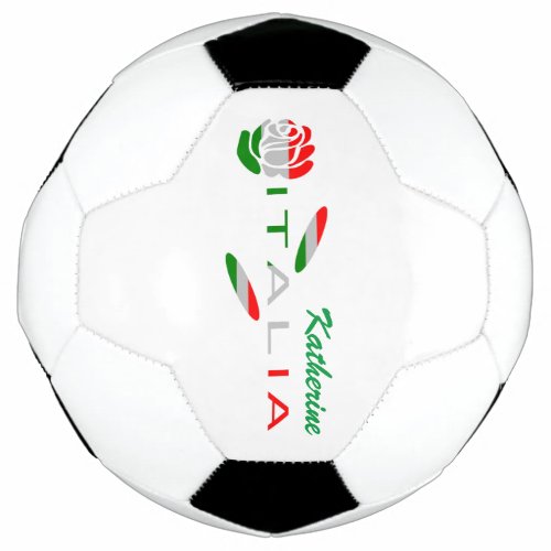 Bandiera dItalia Rosa Personalized Soccer Ball