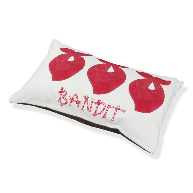 BANDIT Dog Red Bandana Kerchief Neckerchief Pet Bed (Angled)