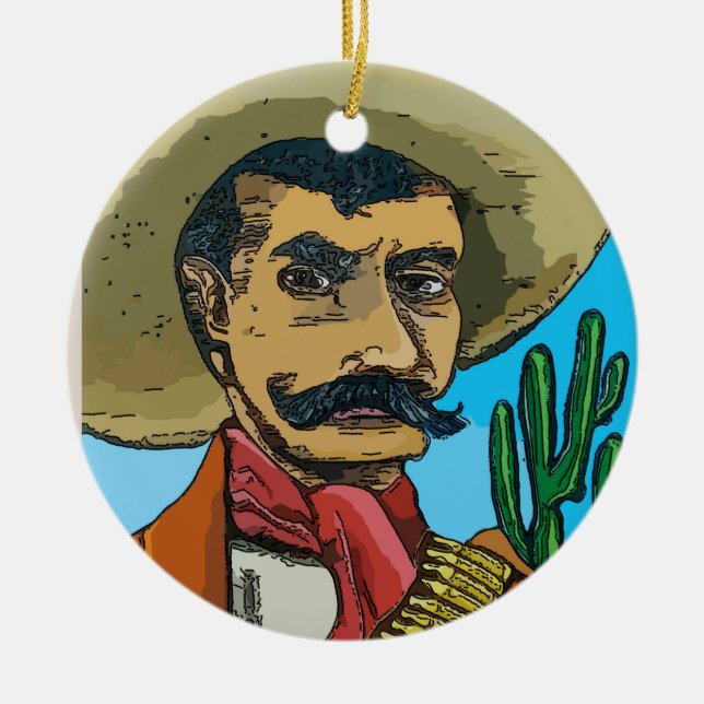 Bandit, Mexico,, add, edit text Ceramic Ornament (Front)