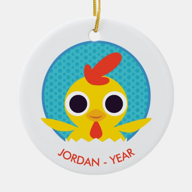 Bandit the Chick Ceramic Ornament (Front)