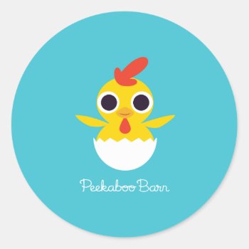 Bandit The Chick Classic Round Sticker by peekaboobarn at Zazzle