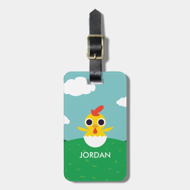 Bandit the Chick Luggage Tag (Front Vertical)